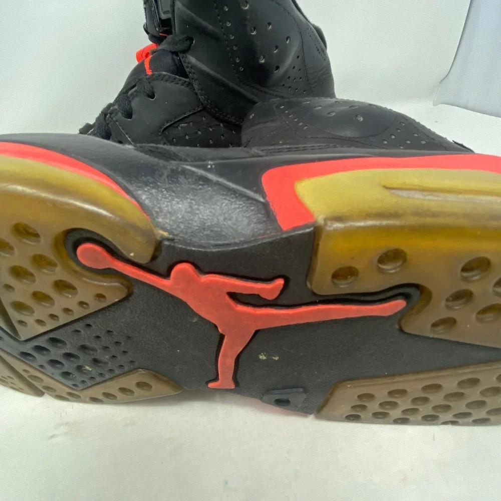 Jordan 6 Retro Infrared 2014 Black Infrared Sneakers 384664-023 Mens Size 9
